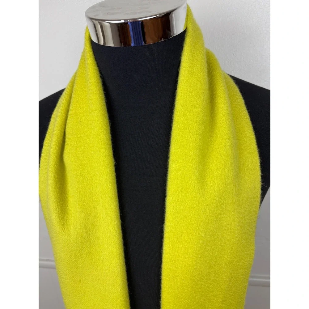 Charter Club Luxury Cashmere Scarf Fringed Green Rectangular Cozy Warm Soft